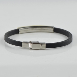 Baltic Amber bracelet with leather for men